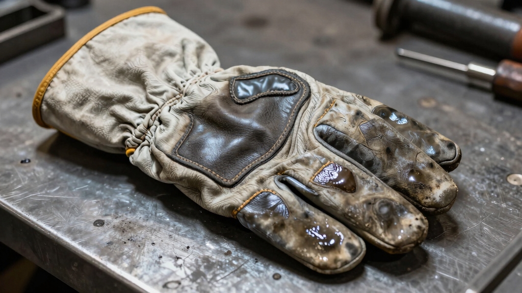 protective leather heat resistant gloves