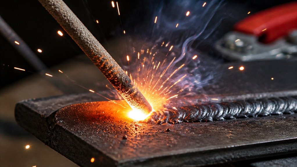 electric arc between electrode and work