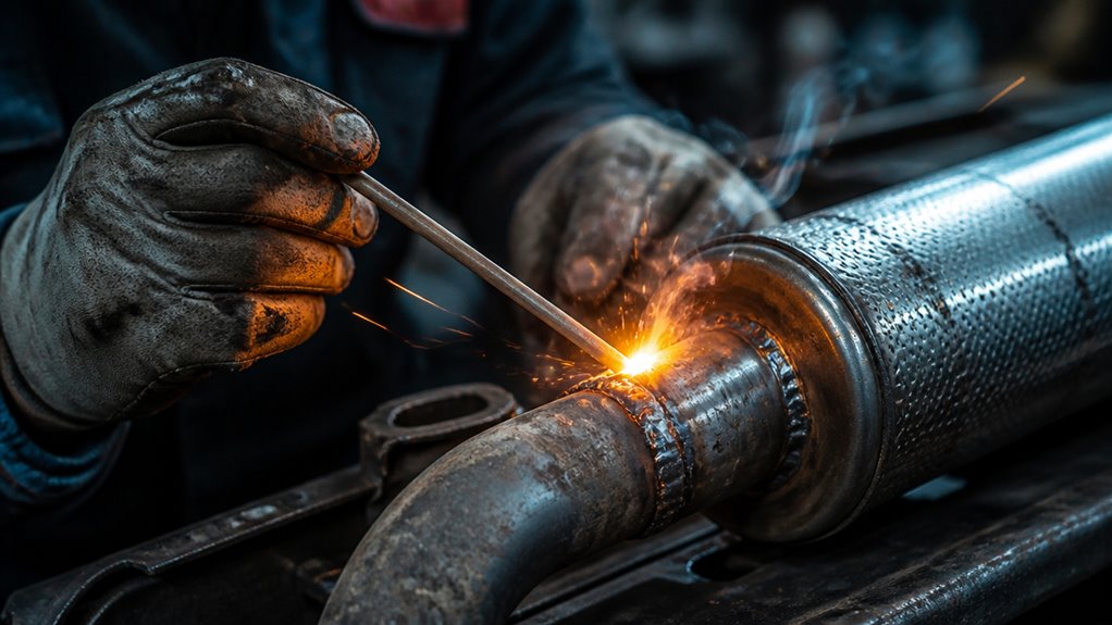 stick welding exhaust pipes