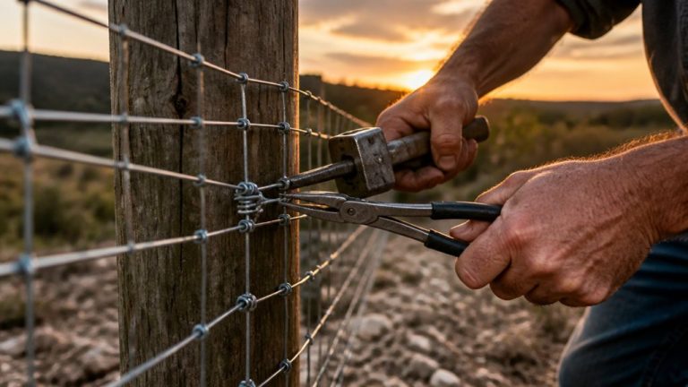 tighten welded wire fencing