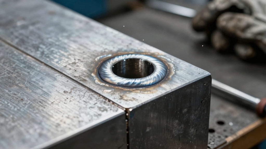pre drilled hole filled weld