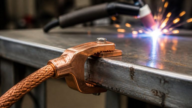secure welding equipment earth connection