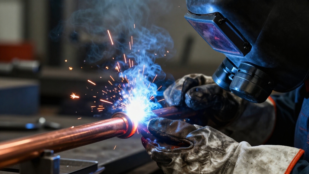 weld copper with controlled heat