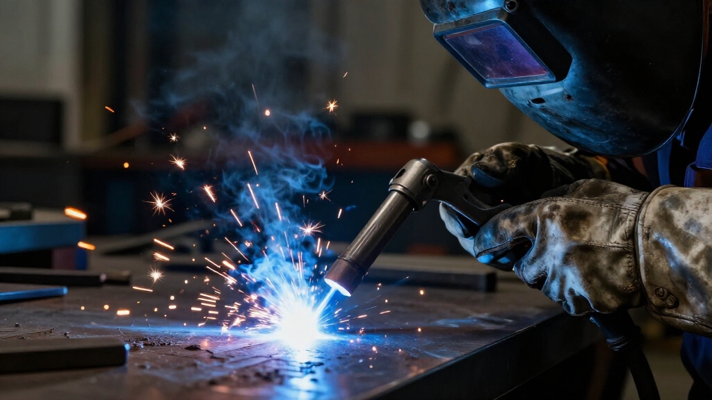 single hand welder person machine